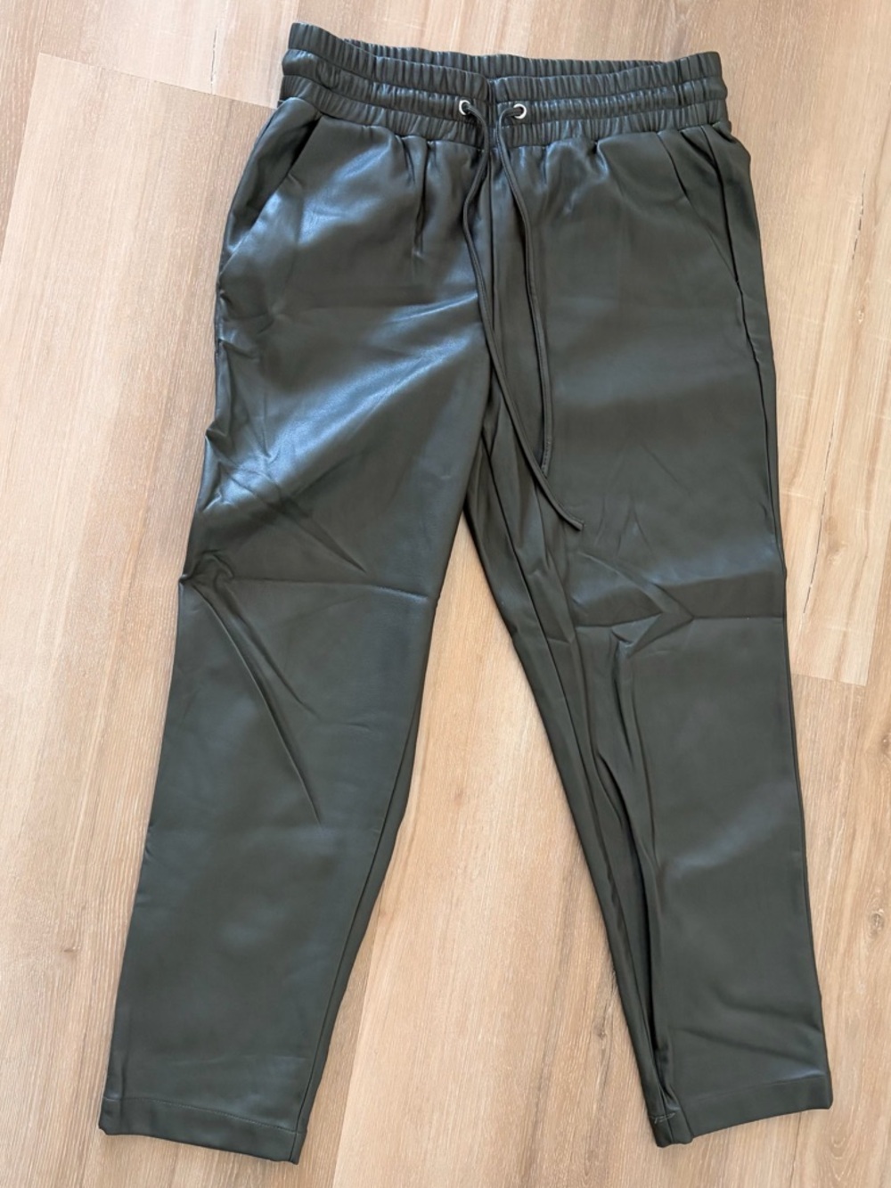 LOFT Olive Faux-Leather Joggers